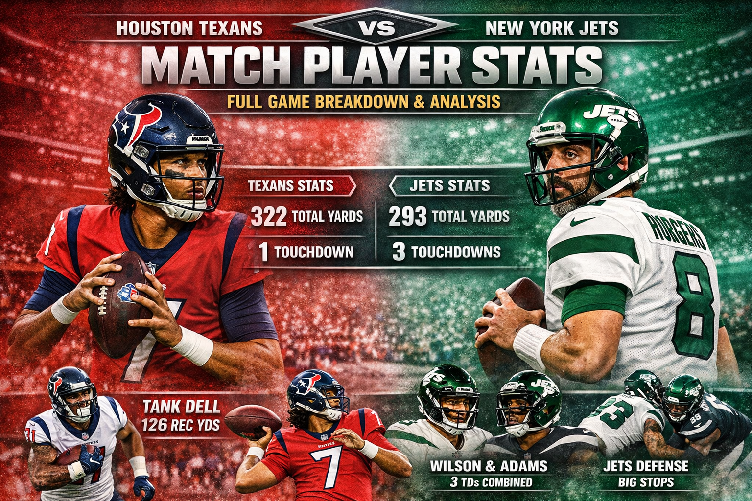 Houston texans vs new york jets match player stats