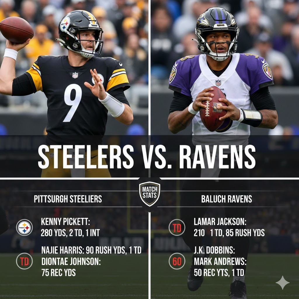 Steelers vs baltimore ravens match player stats